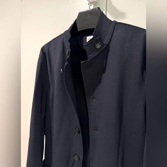 Armani Collezioni Men's Stand Collar Knit Jacket in Dk Navy, L